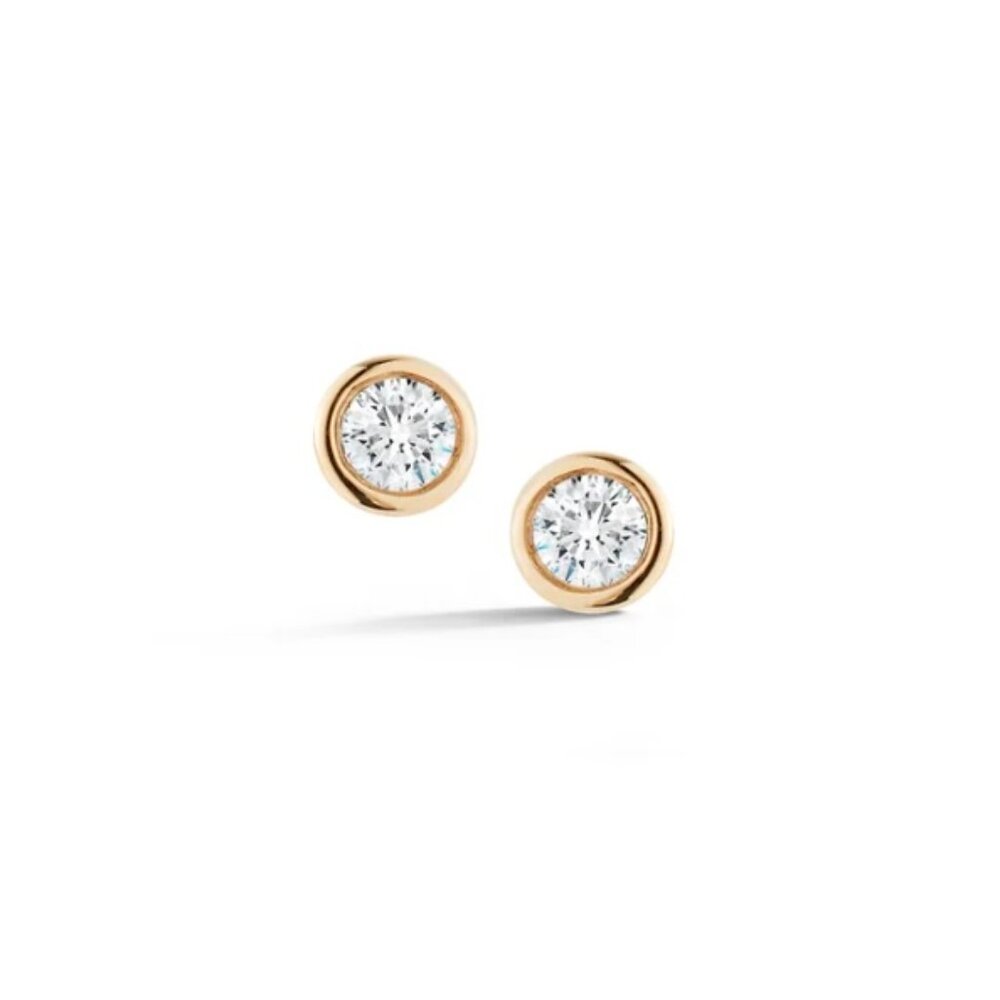 Dana Rebecca Designs Lulu Jack Bezel Diamond Studs - Yellow Gold - NWOT